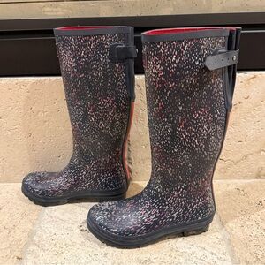 Joules Welly Print Tall Rain Boots Size 40/41 US 9